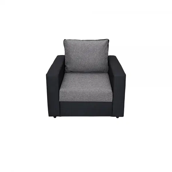 Fotoliu NERO extensibil, negru + gri inchis, 93x90x80 cm