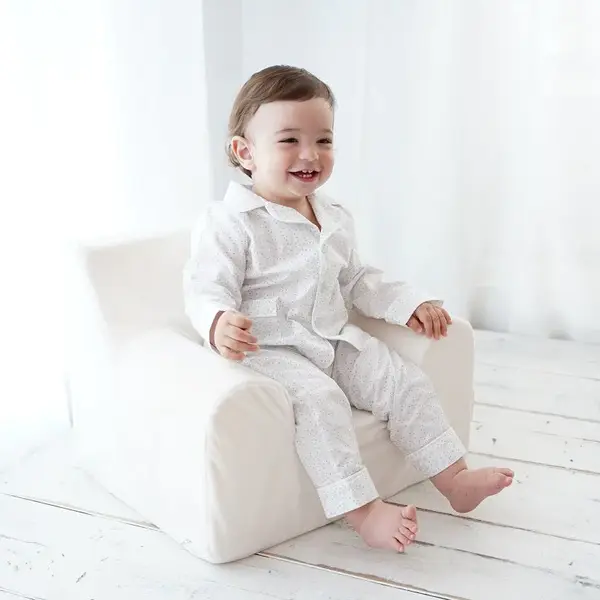 Fotoliu pentru Copii Alb, Catifea, TWINDECO White Velvet