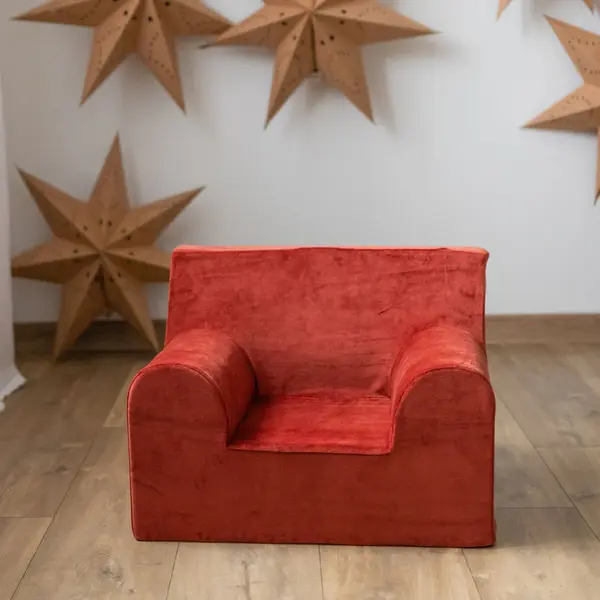 Fotoliu pentru Copii Cărămiziu, Catifea, TWINDECO Rusty Velvet