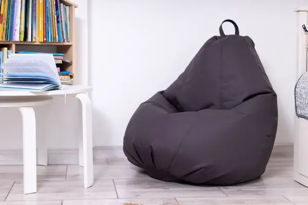 Fotoliu puf Bean bag gri XXL cu husa interioara