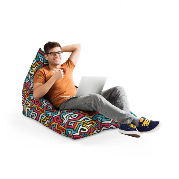 Fotoliu Puf Bean Bag tip Lounge Graffiti linii retro