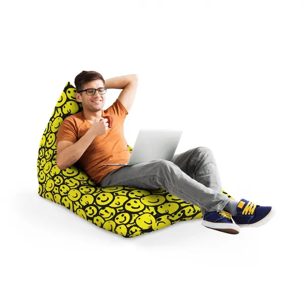 Fotoliu Puf Bean Bag tip Lounge Smiley Galben