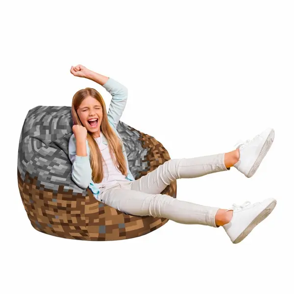 Fotoliu Puf Bean Bag tip Para L Minecraft piatra pamant