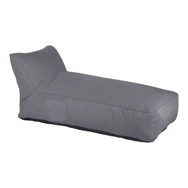Fotoliu puf (beanbag) de gradina, Telena, Gri inchis, 70x150x65 cm