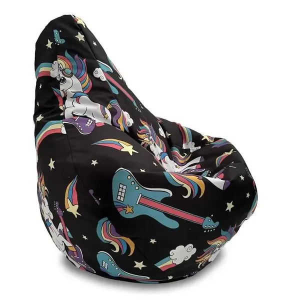 Fotoliu puf copii, Nirvana Light, Material impermeabil - Unicorns Rock