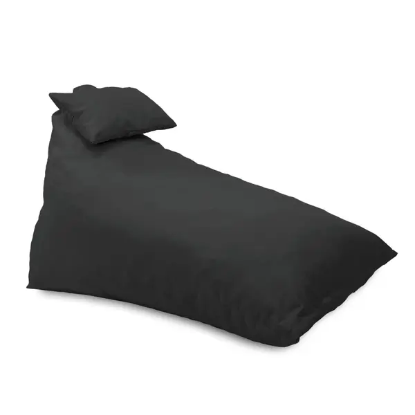Fotoliu puf, Pufrelax Kudos, perna inclusa, Material Impermeabil - Gri inchis