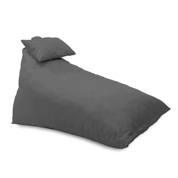 Fotoliu puf, Pufrelax Kudos, perna inclusa, material impermeabil - Gri inchis