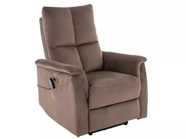 Fotoliu recliner cu functie de masaj Neptun M velvet cappuccino Blu38