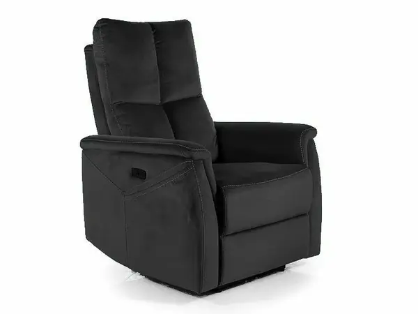 Fotoliu recliner cu functie de masaj Neptun M velvet negru Blu19