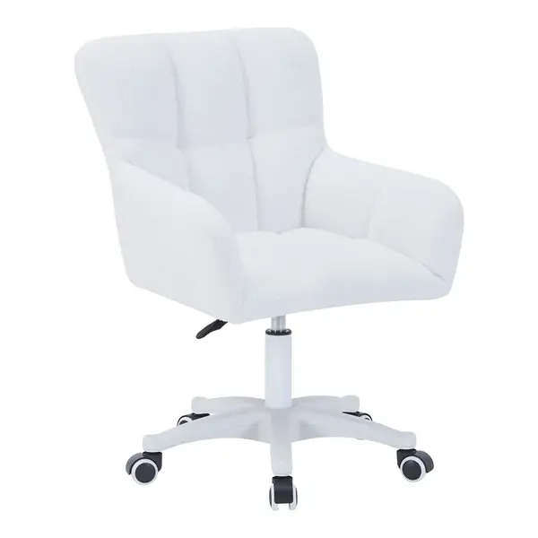 Fotoliu rotativ Givole, Pako World, Textil, Alb, 55x50x76-86 cm