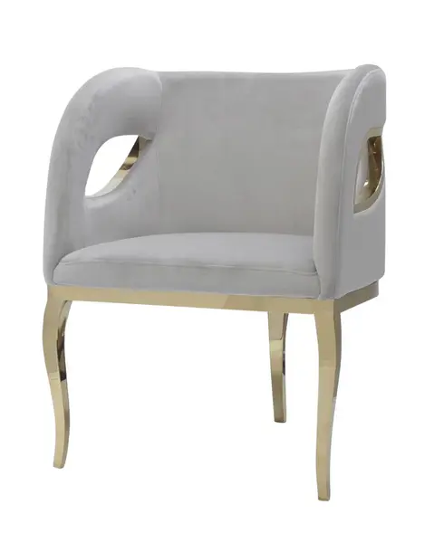 Fotoliu tapitat Morello gri/gold – H78 cm