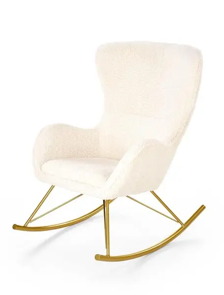 Fotoliu tip balansoar Liberto crem/gold - H106 cm