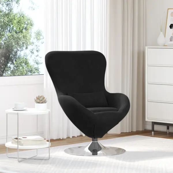 Fotoliu tip ou Gossi din catifea neagra