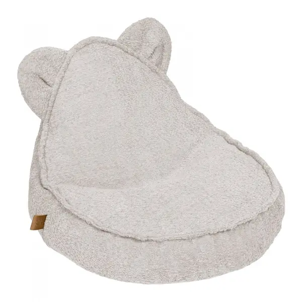 Fotoliu tip puf pentru copii MeowBaby Teddy sako bag champagne ecru