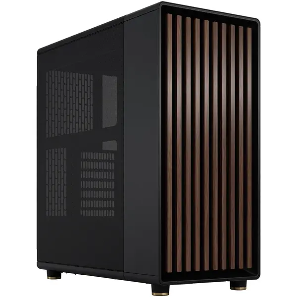 FRACTAL DESIGN Carcasa PC FRACTAL DESIGN North, Mid-Tower, ATX, Panou lateral Mesh, Panou frontal lemn. Negru