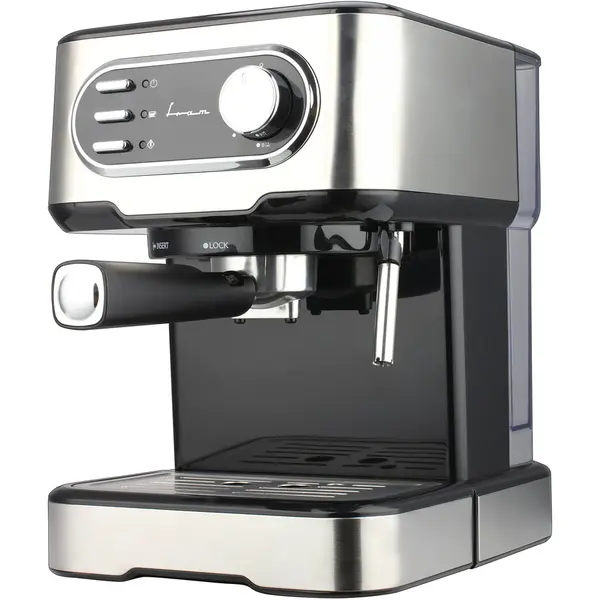 Fram Espressor manual FRAM FEM-850BKSS, 850W, 15 bar, rezervor apa 1.5L, Argintiu