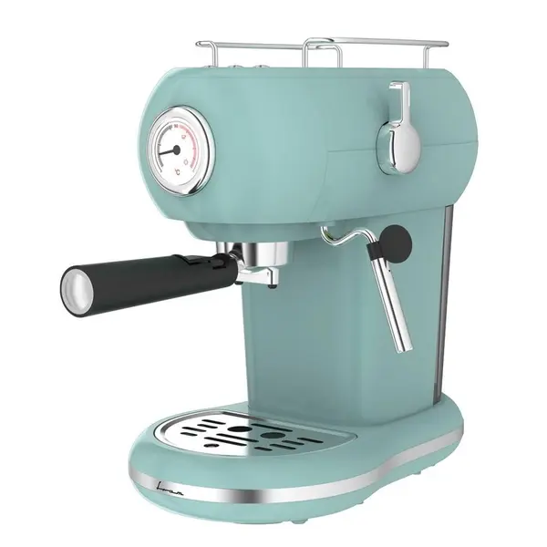 Fram Espressor manual Fram FEM-D15RGR, 1100 W, Rezervor 1.2 l, 15 bar, filtru inox pentru 1/2 cesti, sistem spumare de inalta presiune, tava scurgere detasabila, Verde