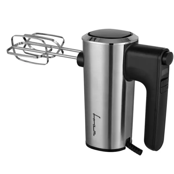 Fram Mixer de mana Fram FHM-4006DSS, 400 W, 6 Viteze + Turbo, Ecran LCD, Teluri si carlige Negru-Inox