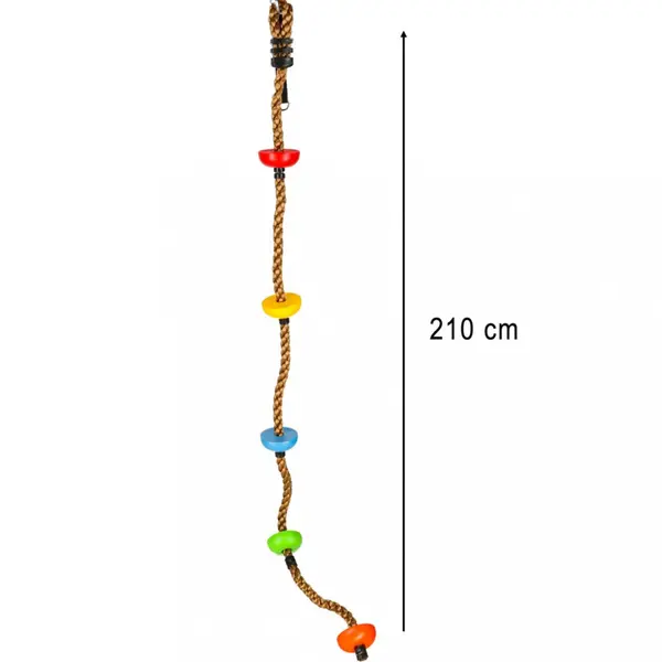 Franghie de catarat pentru copii cu 5 discuri antiderapante, carabiniera metalica pentru asamblare rapida, lungime totala 210 cm