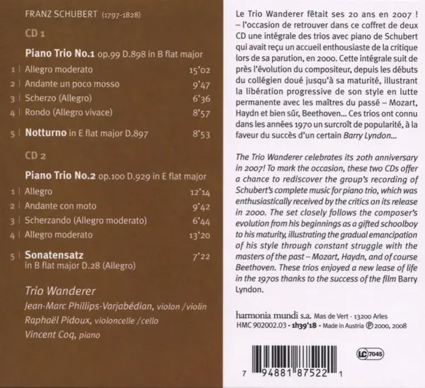 Franz Schubert: Trios op. 99 & 100 | Franz Schubert