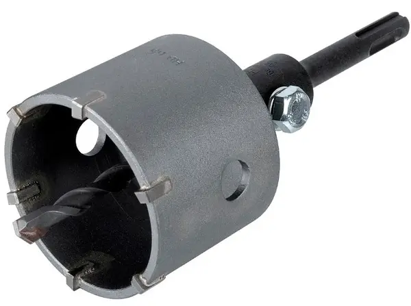 Freza-coroană cu plăcuțe din carbură pentru cărămidă și beton Wolfcraft - SDS plus, 83 х 46 mm