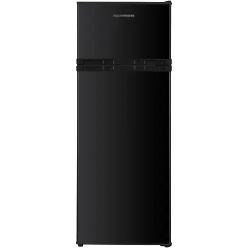 Frigider cu doua usi Heinner HF-H2206BKE++, 206 L, lumina LED, 3 rafturi de sticla, Clasa E, H 143 cm (Negru)