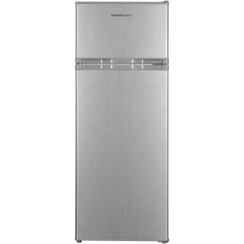 Frigider cu doua usi Heinner HF-H2206SE++, 206 L, lumina LED, 3 rafturi de sticla, Clasa E, H 143 cm (Argintiu)