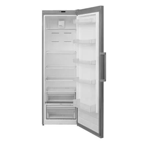 Frigider cu o usa Heinner HF-V401NFXE++, 389 l, No Frost, Clasa E, Iluminare LED, Control electronic, H 186 cm (Inox)
