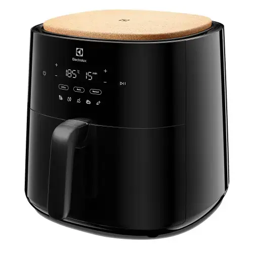 Friteuza cu aer cald Electrolux 700 XXL EAF7B, 1800 W, 6.8L, 2,3 kg cartofi prajiti, display digital, 3 moduri gatire, 5 programe automate, timer 99 min, avertizare acustica pentru amestecare ingrediente (Negru)
