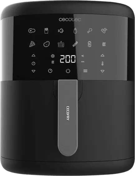 friteuza cu aer cald, fara ulei cecotec bombastik 6000, 1700w, 6l, control tactil, 12 programe presetate