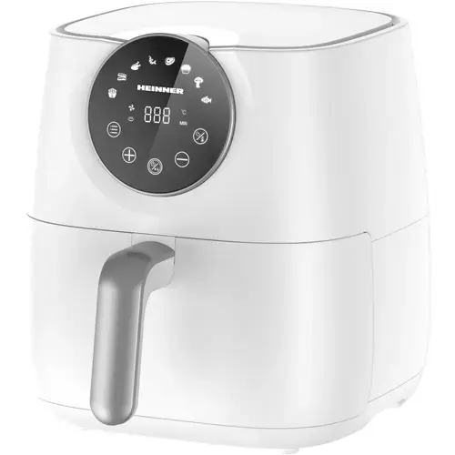 Friteuza cu aer cald HEINNER AIRFRYER SMARTFRY HAF-B6WH1700, 1700w, capacitate: 5.7l, display digital cu control touch, timer 60 min, temperatura 80-200 grade, 8 programe presetate, suport teflonat detasabil, oprire automata, Alb