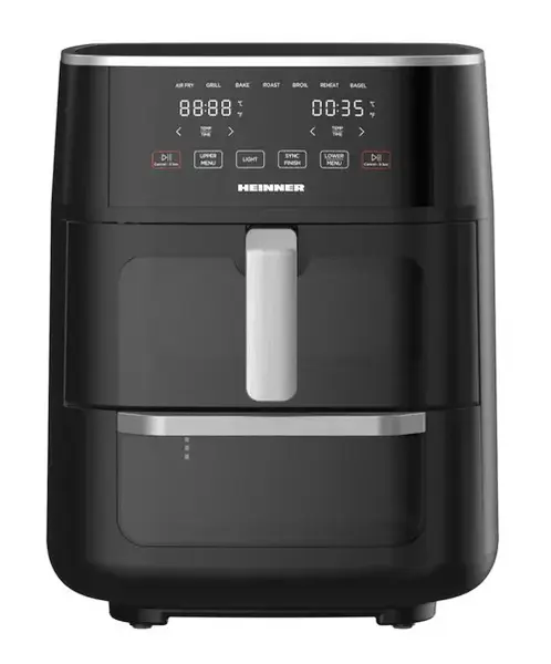 Friteuza cu aer cald Heinner HAFO-M11BK1700, 11 l (6+5), Display Touchscreen, Timer, 10 programe (Negru)