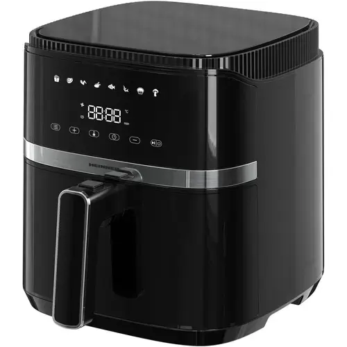 Friteuza cu aer cald HEINNER VARIETYFRY AIRFRYER HAF-B5BK1500, 1500w, capacitate: 5l, display digital cu control touch, timer 60 min, temperatura 80-200 grade, 8 programe presetate, suport teflonat detasabil, oprire automata, Negru