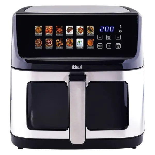 Friteuza cu Aer Cald iHunt Bro Air Fryer, 11L, 2300W, Ecran Touch LED, Incalzire 360 , Dubla Incalzire, Temperatura Reglabila 80-200 C, Timer