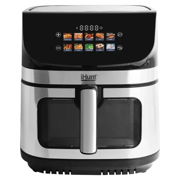 Friteuza cu Aer Cald iHunt BRO Air Fryer II Ultra, 9L, 2200W, Ecran Touch LED, Temperatura Reglabila, Timer, Mentinere la Cald, Recipient Antiaderent