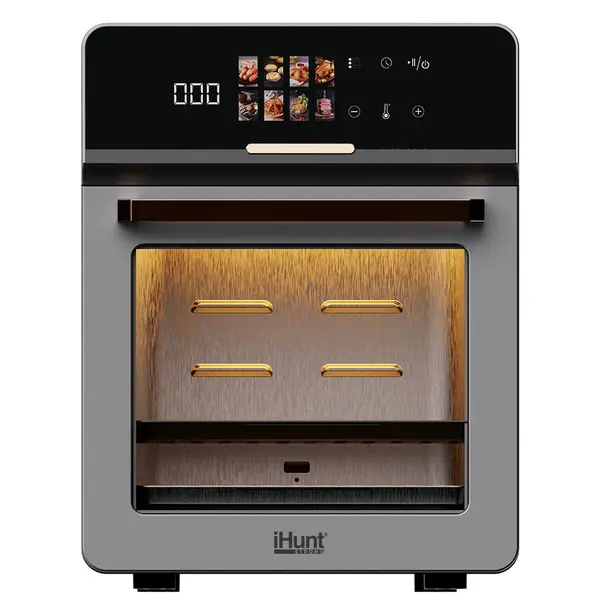 Friteuza cu Aer Cald iHunt Bro Air Fryer Oven, 18L, 1800W, Ecran Touch LED, 8 Programe de Gatire, Temperatura Reglabila, Timer, Mentinere la Cald
