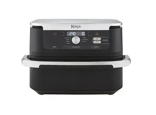Friteuza cu aer cald Ninja Flex Drawer AF500EU, 2470 W, 10.4 l, capacitate mancare 2 kg, interval temperatura 40 - 240 °C, doua zone de gatit, 7 programe (Negru)