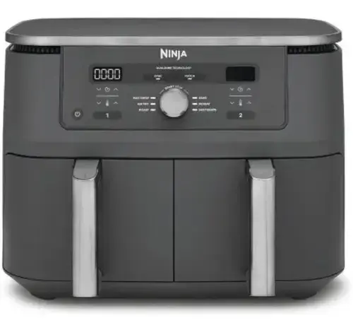 Friteuza cu aer cald Ninja Foodi Pro DualZone DZ400, 9.5 L, 6 functii (Gri)