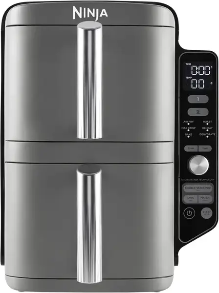 Friteuza cu aer cald Ninja SL400EU Double Stack XL, 9.5 l, 2470 W, 6 programe (Gri)