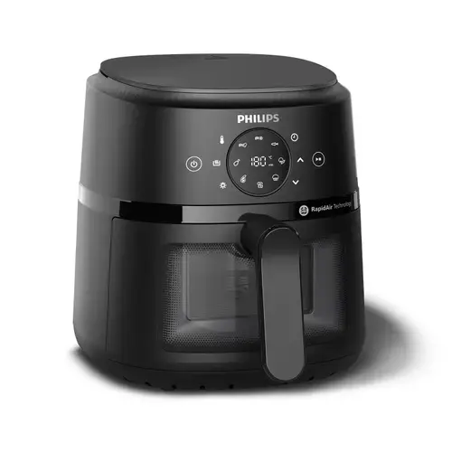 Friteuza cu aer cald Philips NA210/00, 3.2 l, 1300 W, 9 programe, Termostat reglabil 60-200 C, Timer, Control touch (Negru)