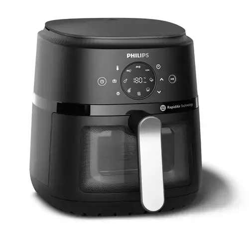 Friteuza cu aer cald Philips NA221/00, 4.2 l, 1500 W, 13 programe (Negru/Argintiu)