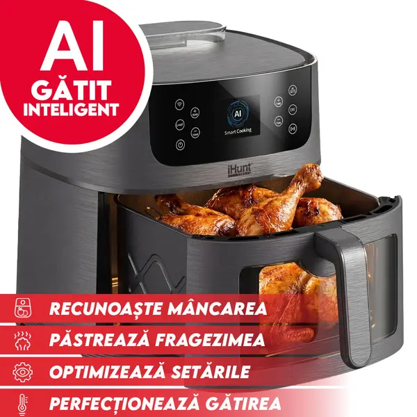 Friteuza cu aer cald si rotisor iHunt Bro Air Fryer AI Steam