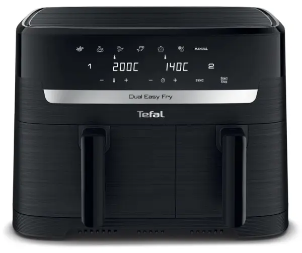 Friteuză cu aer cald Tefal - Dual Easy Fry Essential EY901N10, 8.3 l, negru