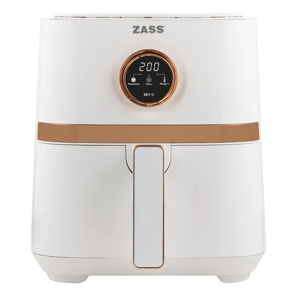 Friteuza cu aer cald Zass ZAF 02, 1450 W, 5 l, Afisaj digital, Temperatura ajustabila, Alb
