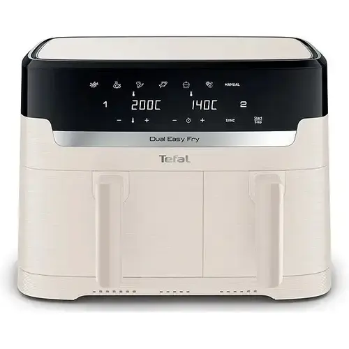 Friteuza dubla cu aer cald Tefal EY901AE0, 8.3 litri, 2700 W,7 programe (Alb)