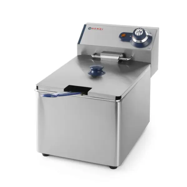 Friteuza Electrica Profesionala, Blue Line, 8 litri, 3500W, Termostat Reglabil 0-190 gr C, Corp Inox