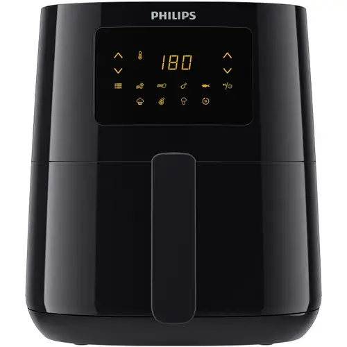 Friteuza fara ulei Philips Airfryer Essential Collection compact digital, capacitate 4.1 L, afisaj digital, 7 setari presetate (cartofi congelati, carne, peste, functie de mentinere la cald si multe altele), Curatare usoara