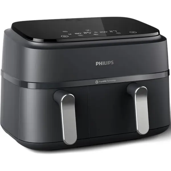 Friteuza Philips Seria 3000 NA351/00, 2 sertare, 9 l, Termorezistent, Rapid Air, Negru