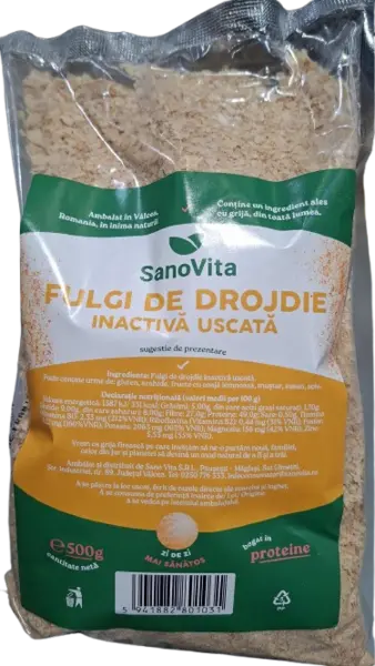 Fulgi de drojdie uscata, 500g, SanoVita