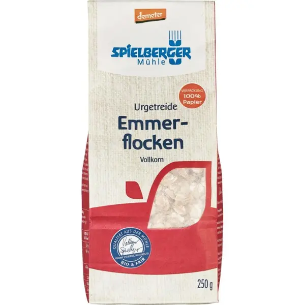 Fulgi de emmer integrali Demeter, eco - 250 g